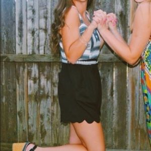 ANTHROPOLOGIE WHITE AND BLACK ROMPER